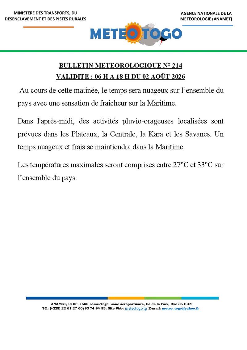 Bulletin météo_02082026_MATIN