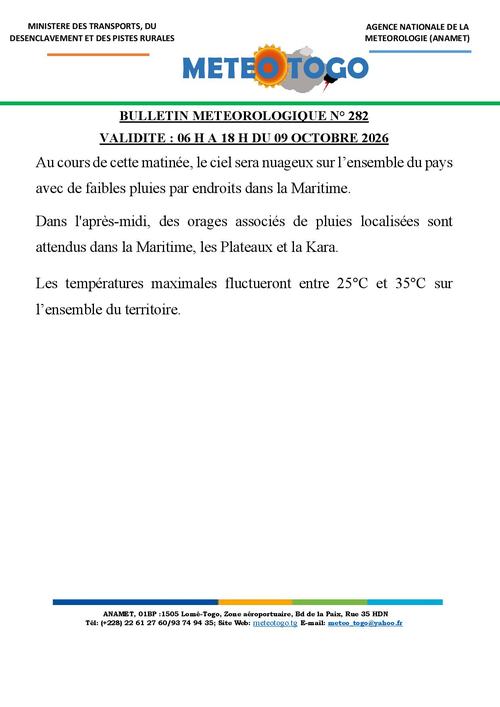 Bulletin météo_09102026_MATIN