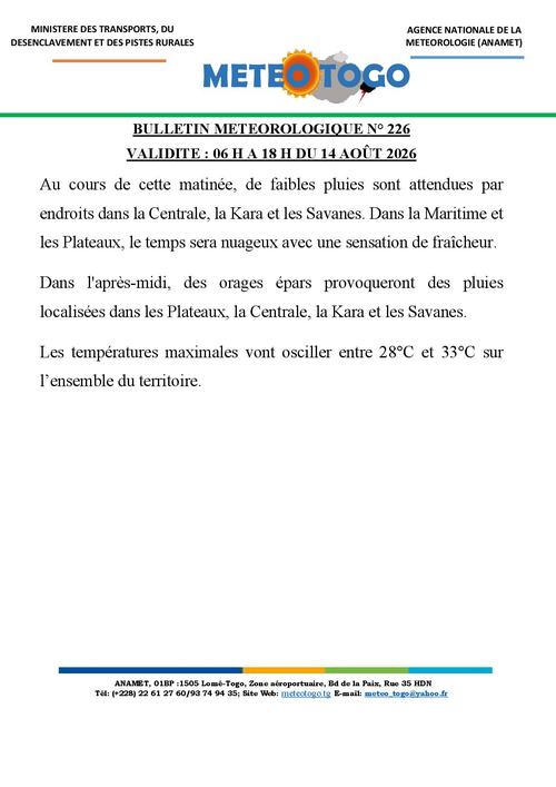 Bulletin météo_14082026_MATIN