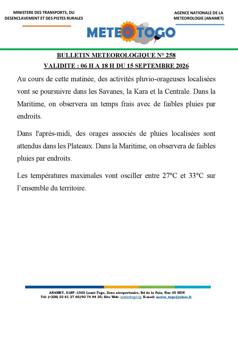 Bulletin météo_15092026_MATIN