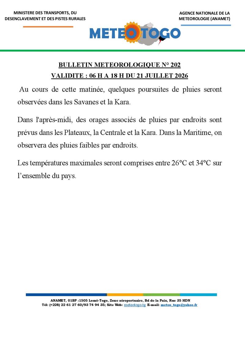 Bulletin météo_21072026_MATIN
