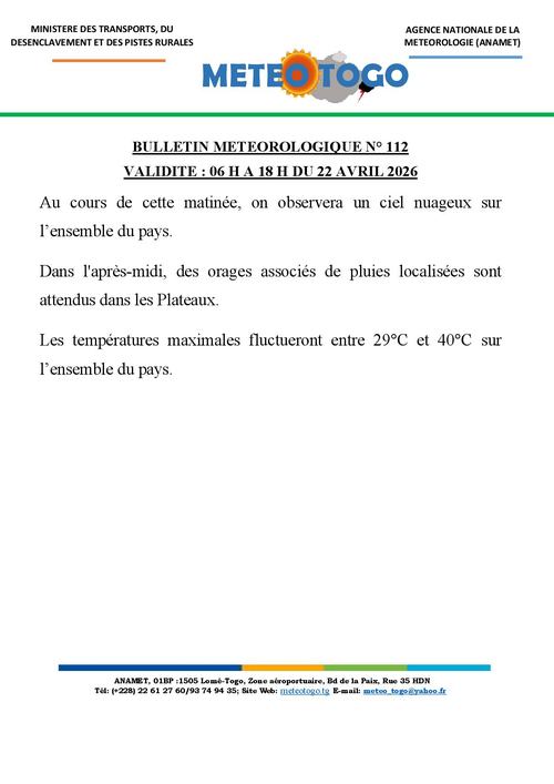 Bulletin météo_22042026_MATIN