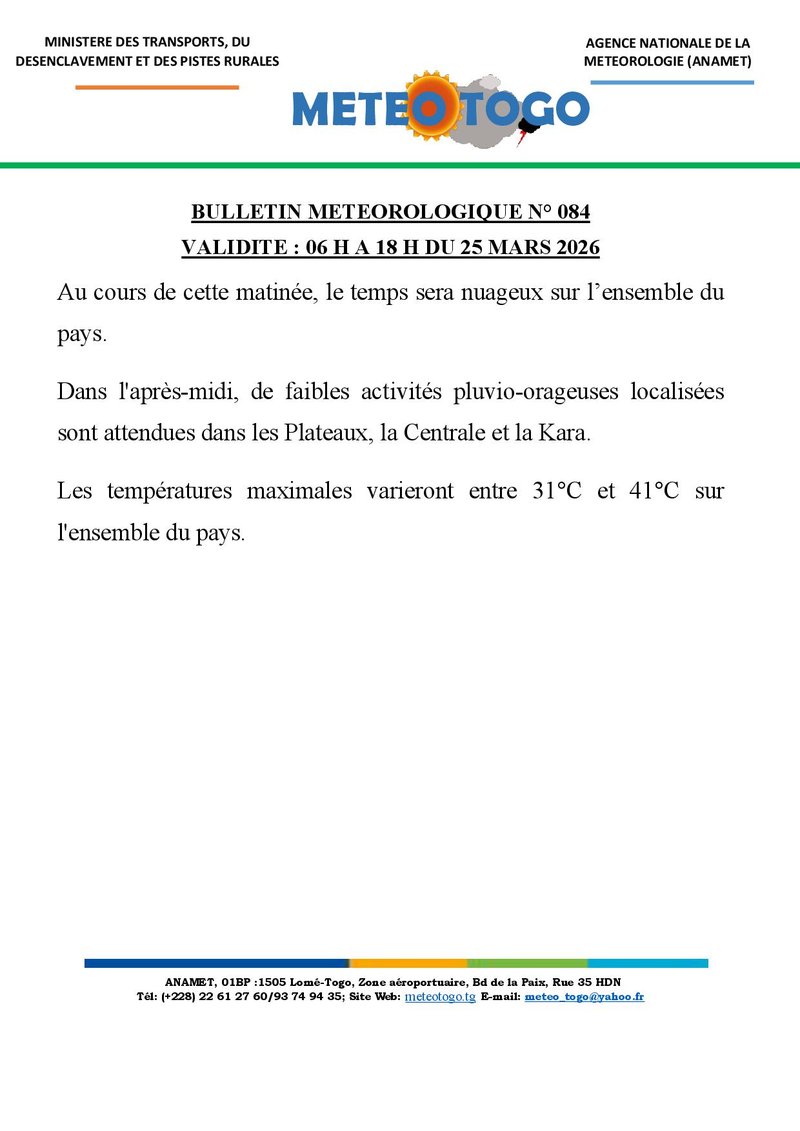 Bulletin météo_25032026_MATIN