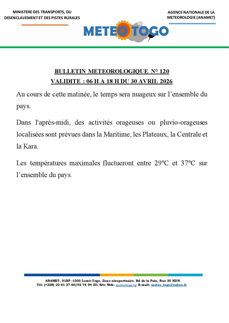Bulletin météo_30042026_MATIN