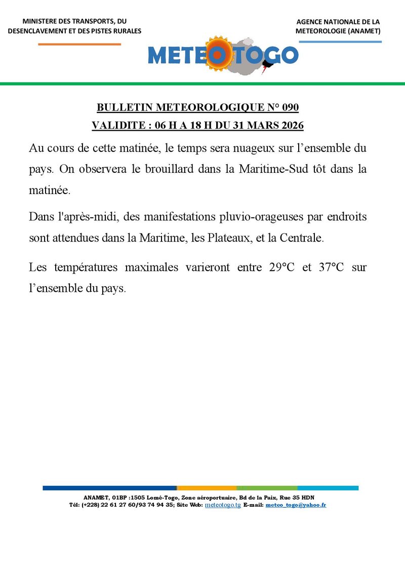 Bulletin météo_31032026_MATIN