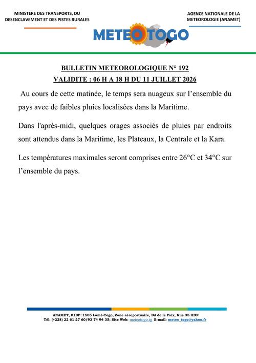 Bulletin météo_11072026_MATIN