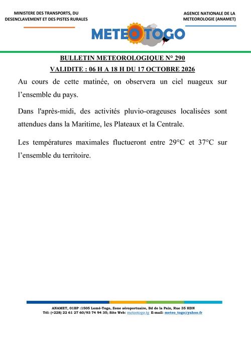 Bulletin météo_17102026_MATIN