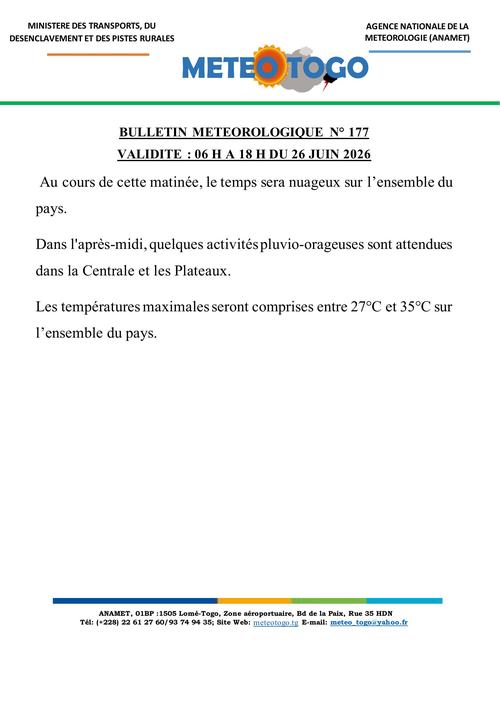 Bulletin météo_26062026_MATIN