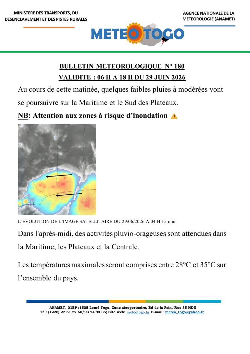 Bulletin météo_29062026_MATIN