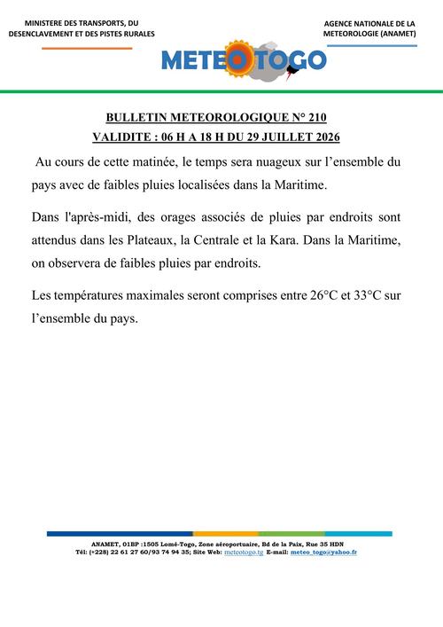 Bulletin météo_29072026_MATIN